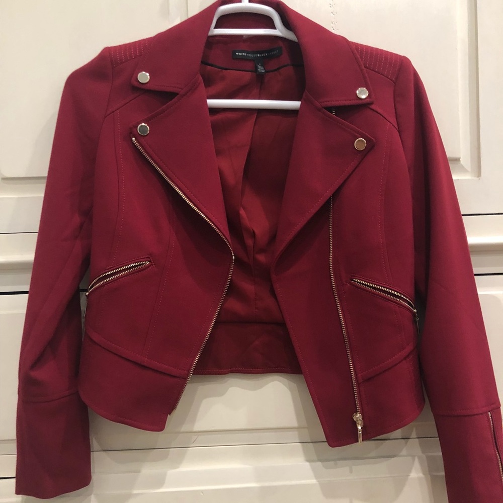 White House Black Market Red Moto Jacket